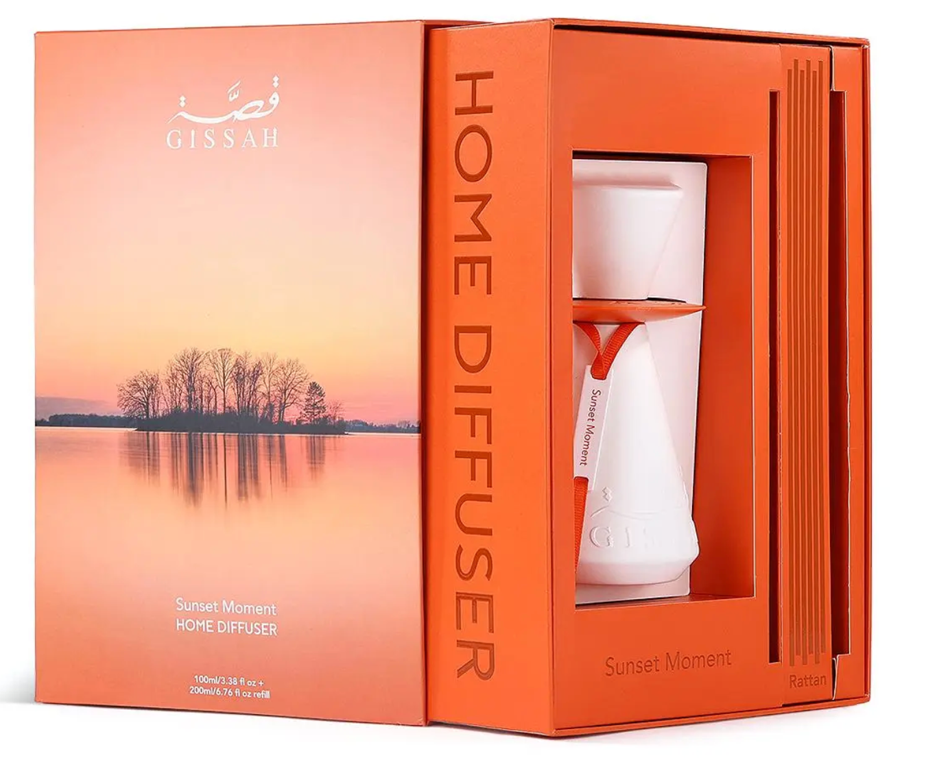 Sunset Moment Home Diffuser & Refill 100ml + 200ml + 5pc Rattan Sticks